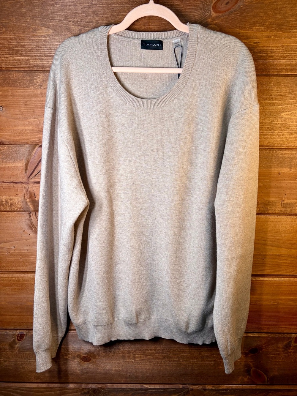 Tahari Women's Crewneck Sweater in Light Beige Size XXL 💕🌸